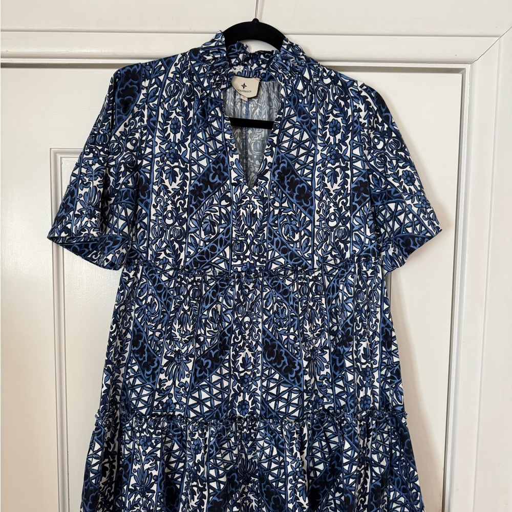Tuckernuck Navy and White Floral Dress